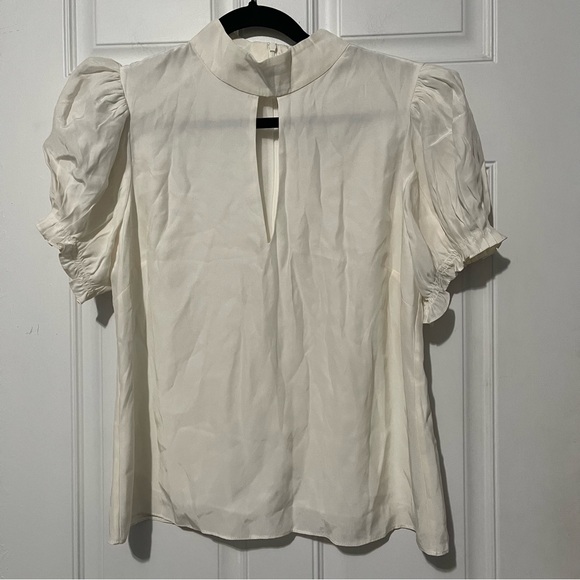 FRAME Off White Keyhole Neck Silk Party Top Size M - Picture 6 of 12